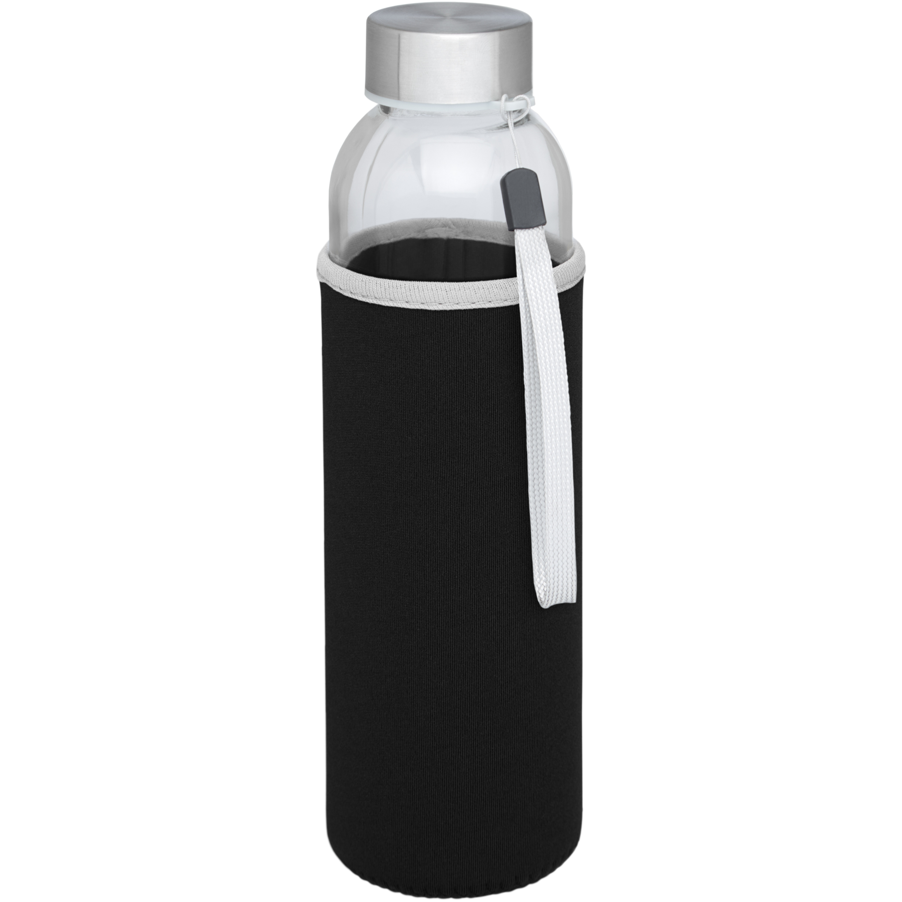 bb trading werbeartikel ag - Drinking bottle made of glass and stainless steel 0.5 l with neoprene sleeve