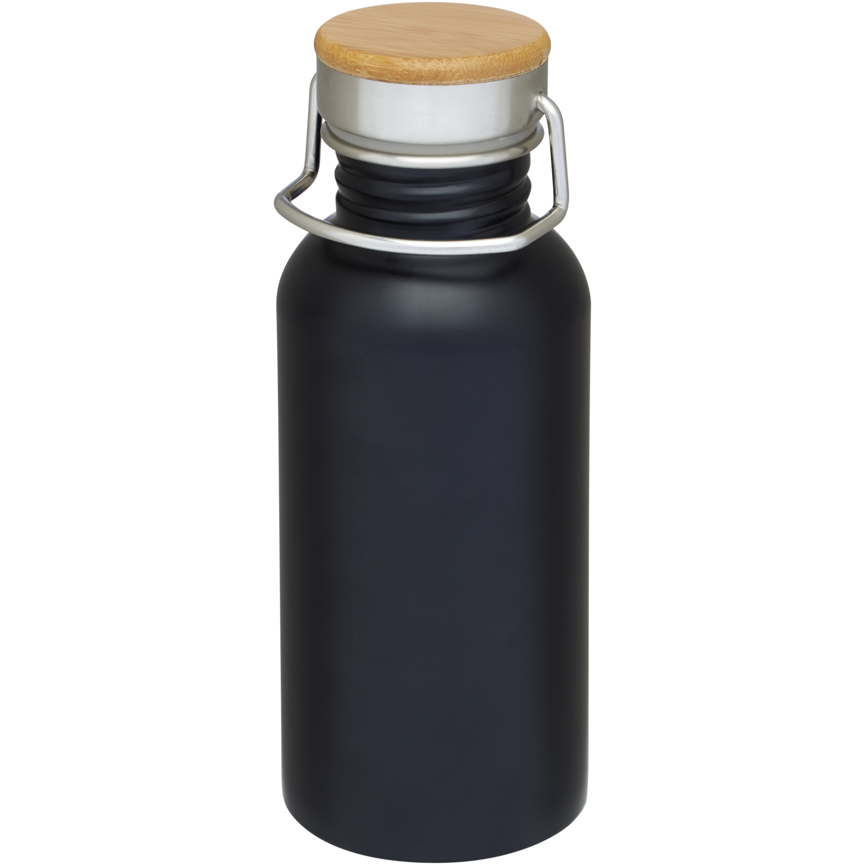 bb trading werbeartikel ag - Stainless steel and bamboo drinking bottle 0.55 l with handle