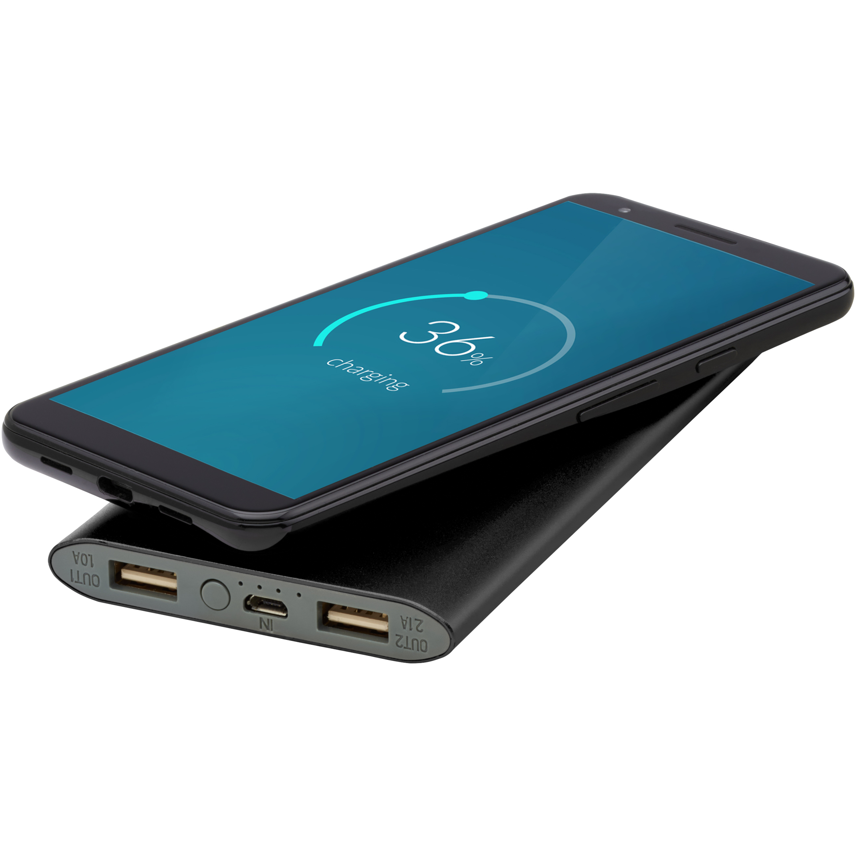 bb trading werbeartikel ag - Wireless powerbank made of plastic and aluminum 8'000 mAh