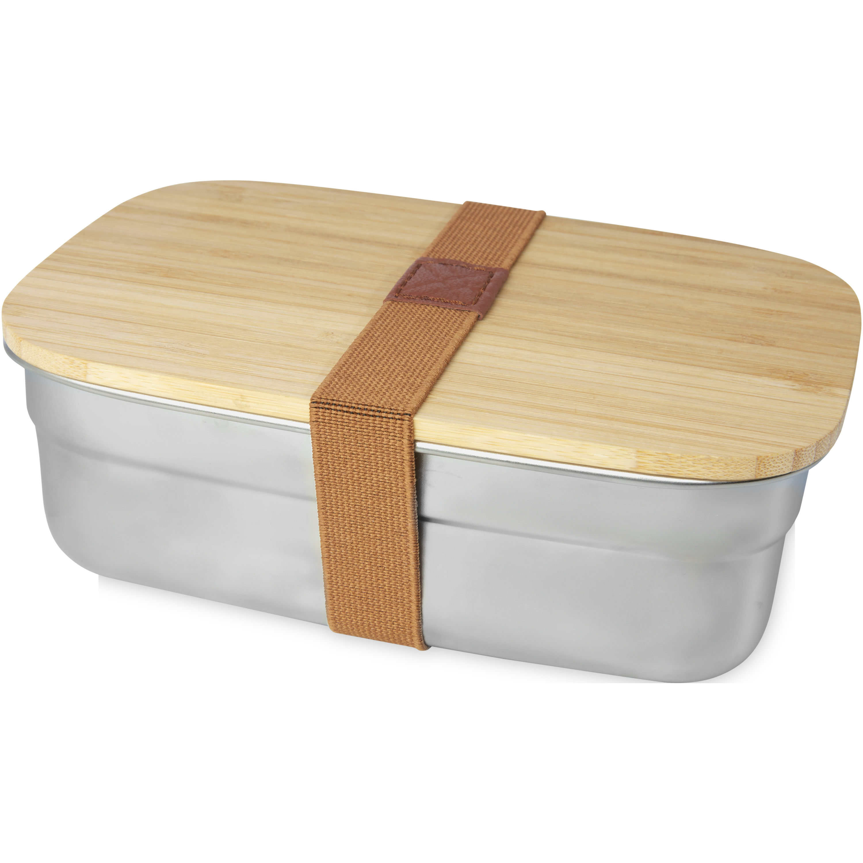 bb trading werbeartikel ag - Stainless steel lunch box 700 ml with bamboo lid