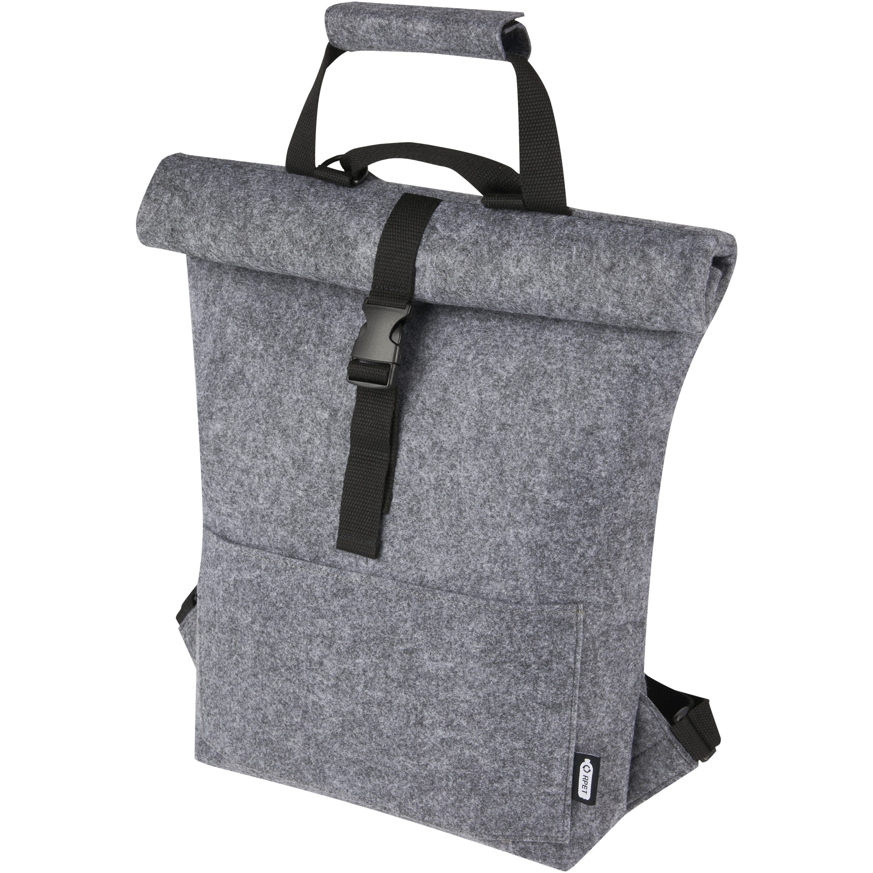 bb trading werbeartikel ag - Roll-top backpack/bicycle bag made from recycled polyester felt 13 l