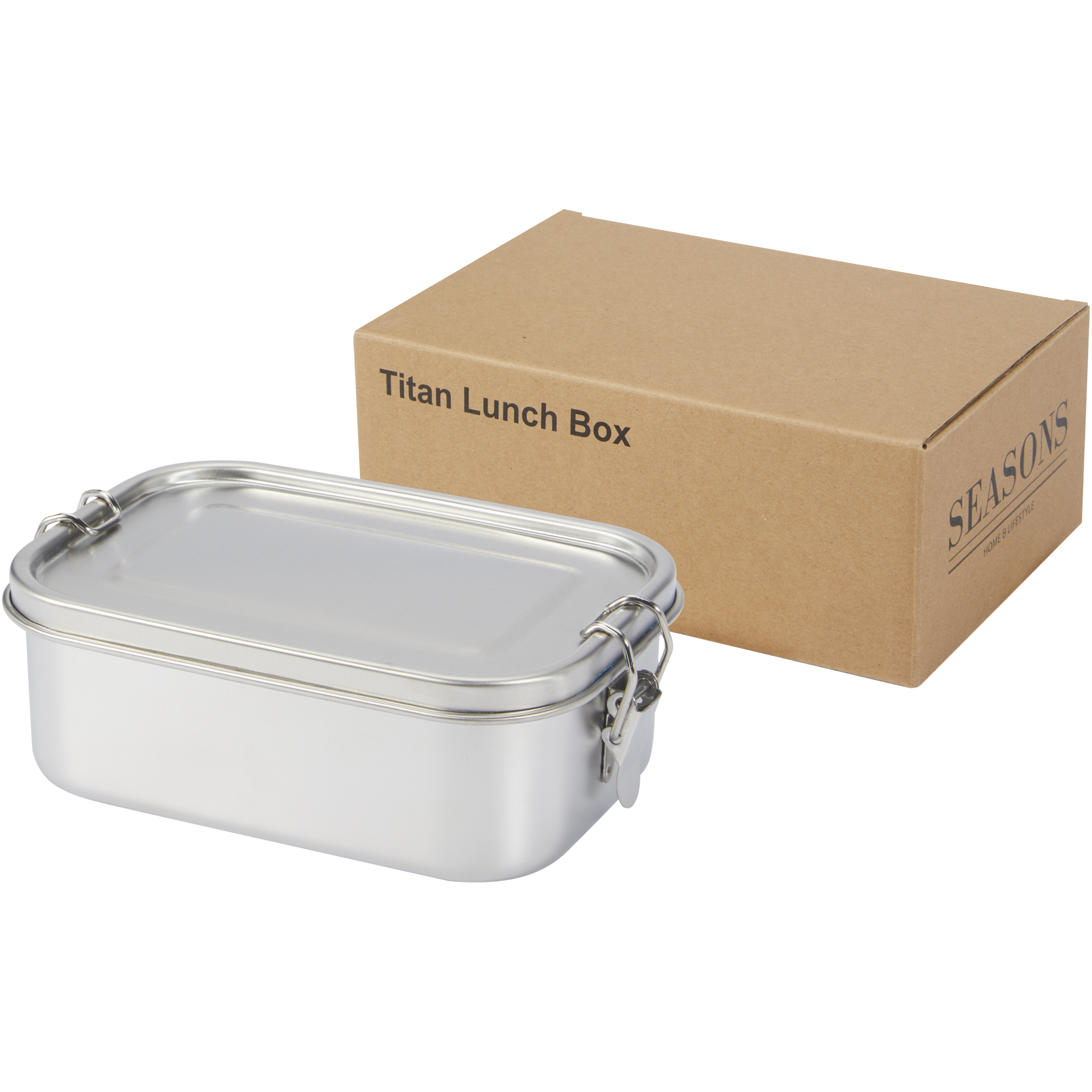 bb trading werbeartikel ag - Boîte à lunch en acier inoxydable recyclé 750 ml 17 x 12 x 6 cm