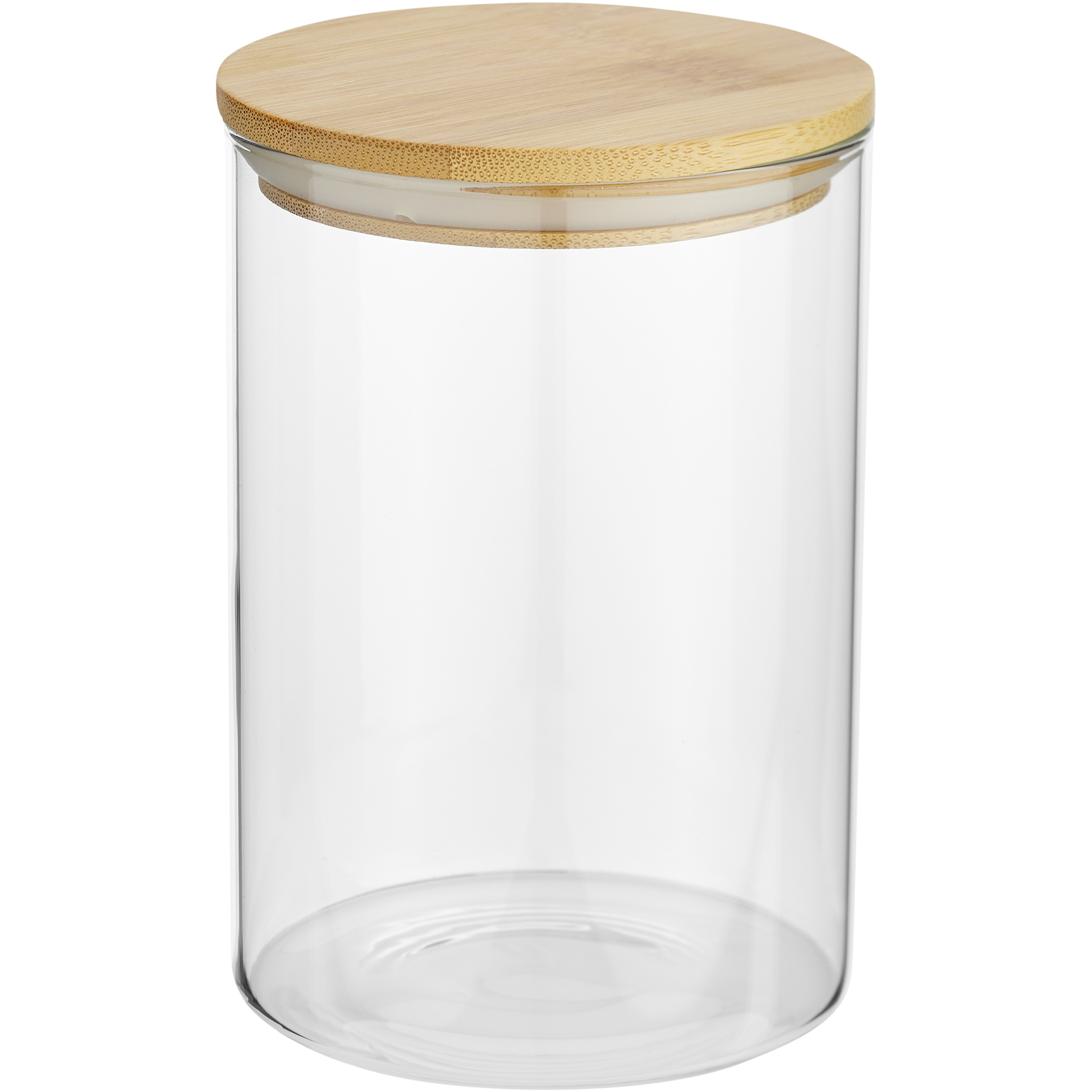 bb trading werbeartikel ag - Medium-sized glass food container with bamboo lid