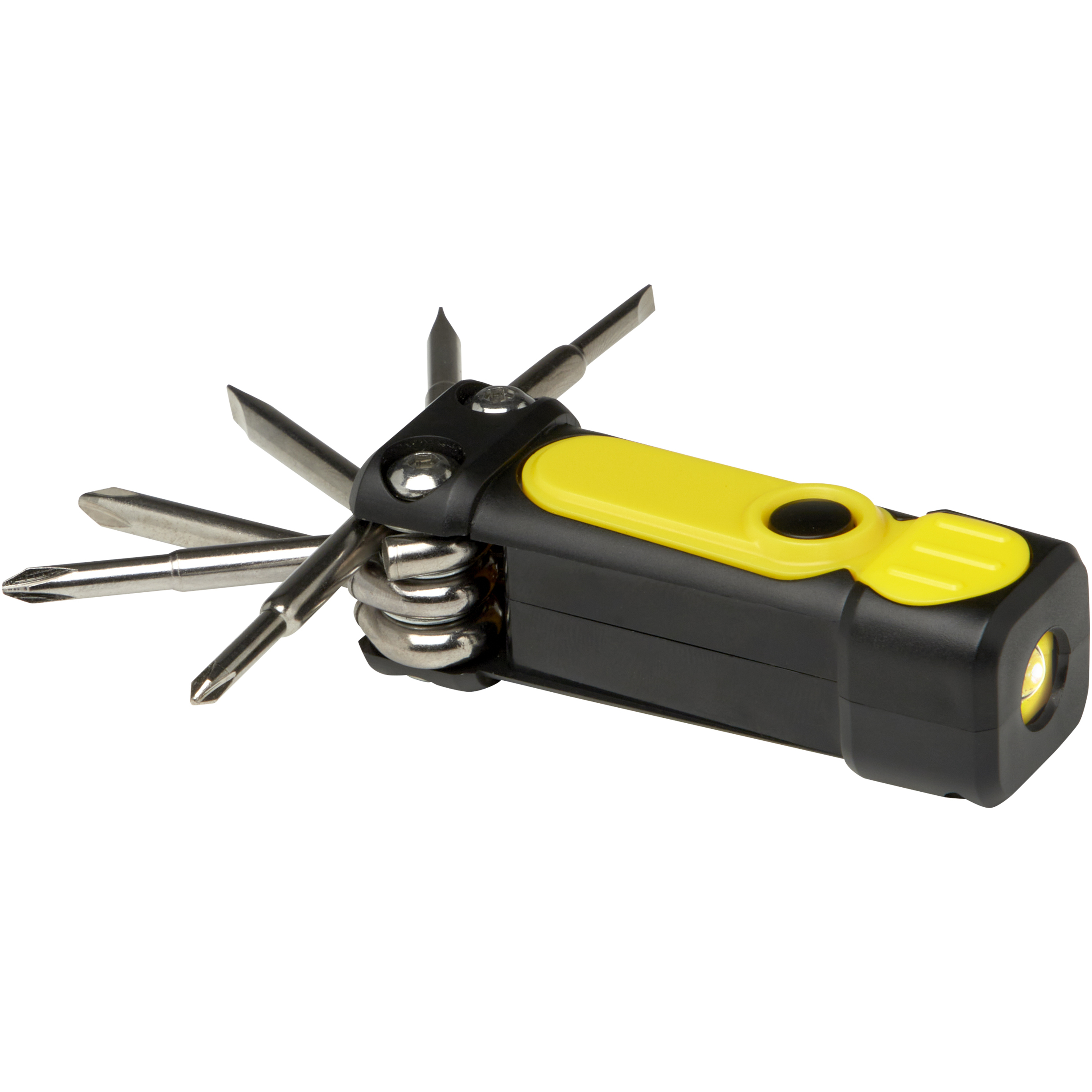bb trading werbeartikel ag - 8-in-1 Schraubenzieher-Set aus recyceltem Kunststoff mit Taschenlampe