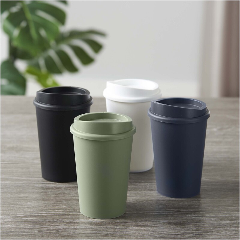 Trinkbecher aus Kunststoff 300 ml mit Deckel Made in UK mit Logo bedrucken