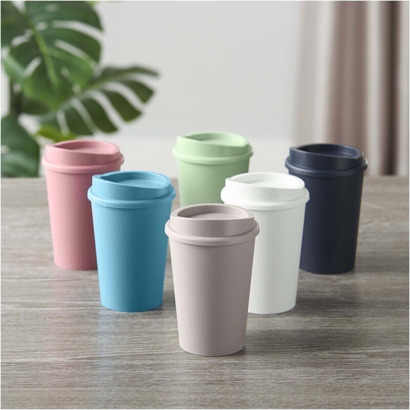 Trinkbecher aus Biokunststoff 300 ml mit Deckel Made in UK mit Logo bedrucken