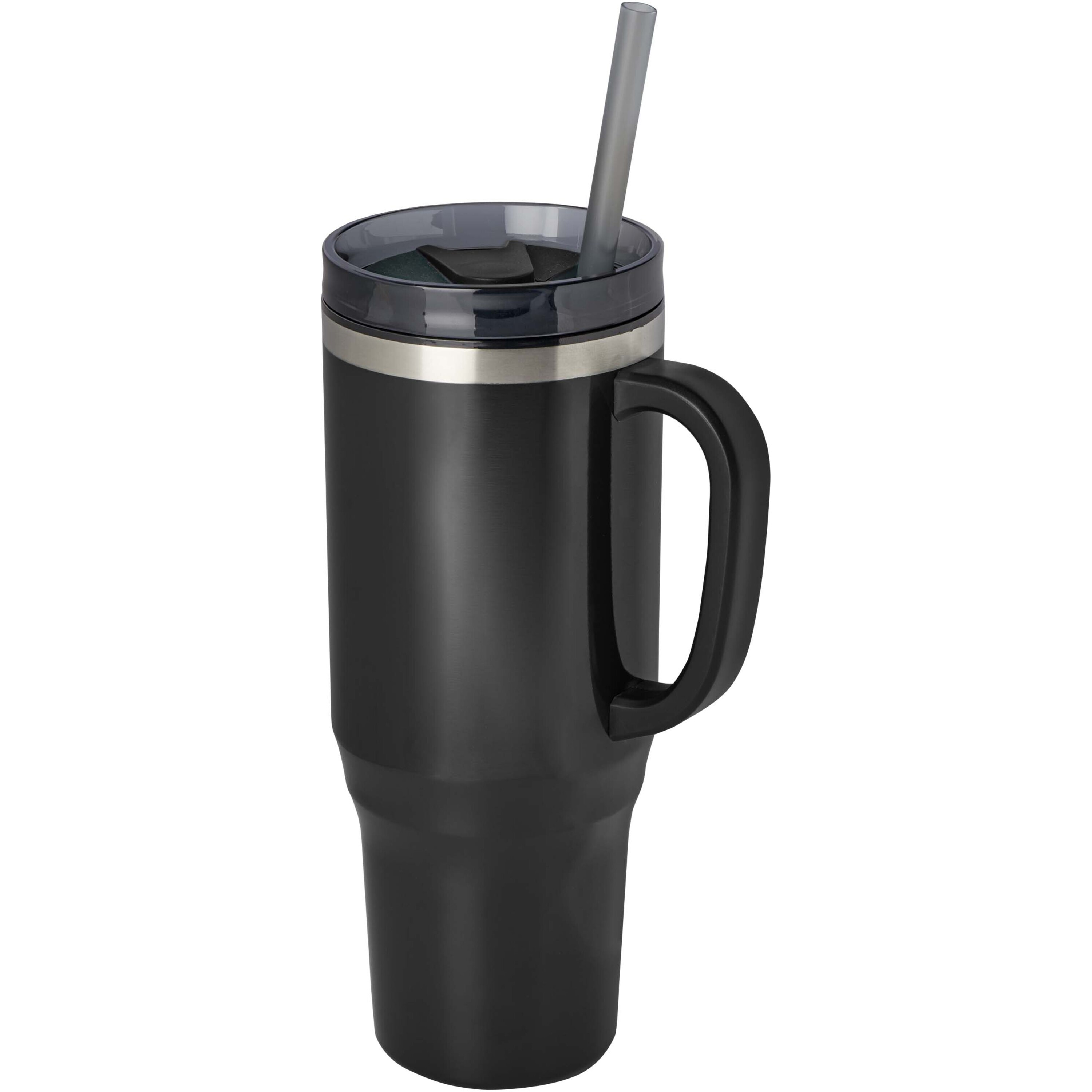 bb trading werbeartikel ag - Isolierbecher aus recyceltem Edelstahl 1200 ml mit Trinkhalm