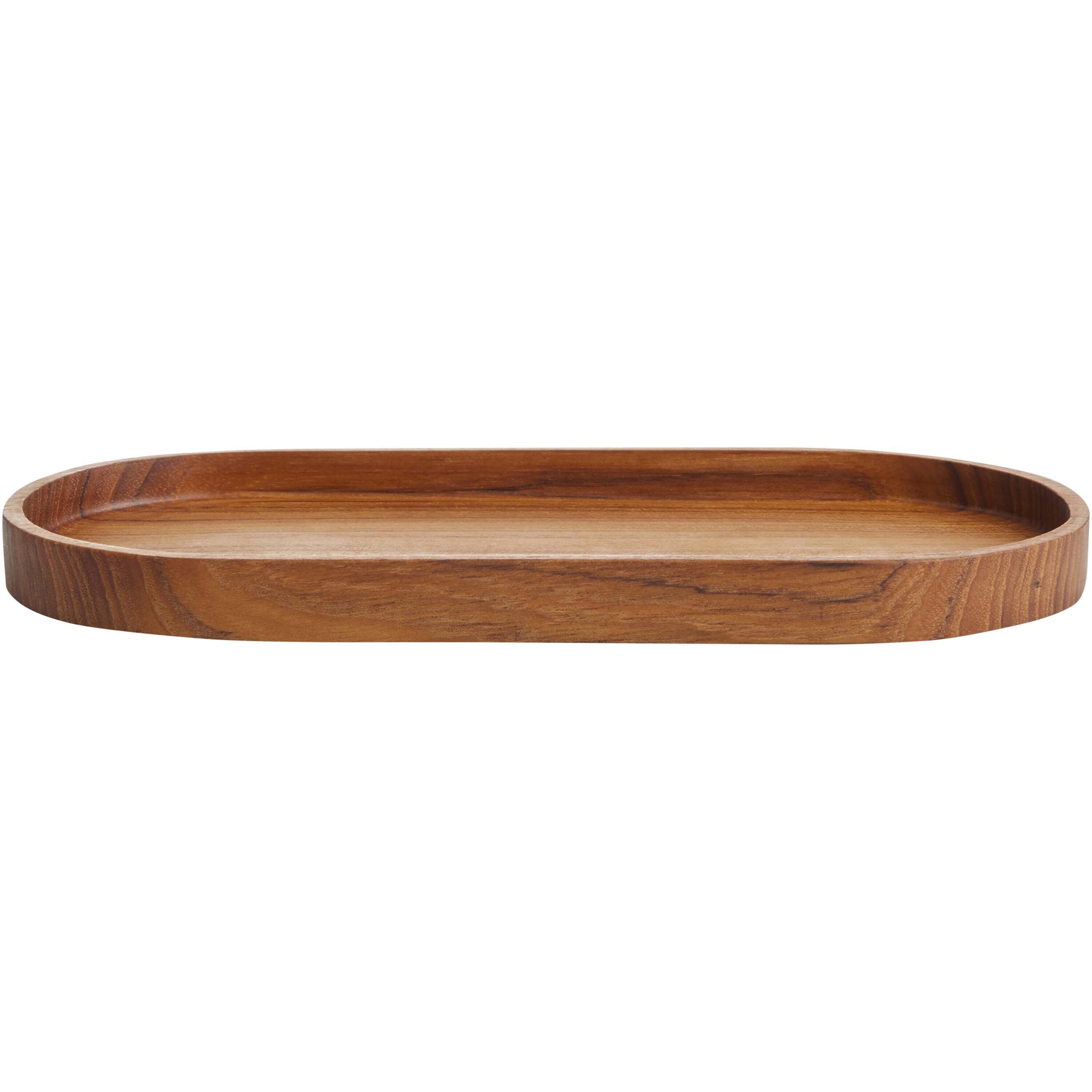 bb trading werbeartikel ag - Holztablett aus recyceltem Teakholz 24 x 12 cm zum Servieren