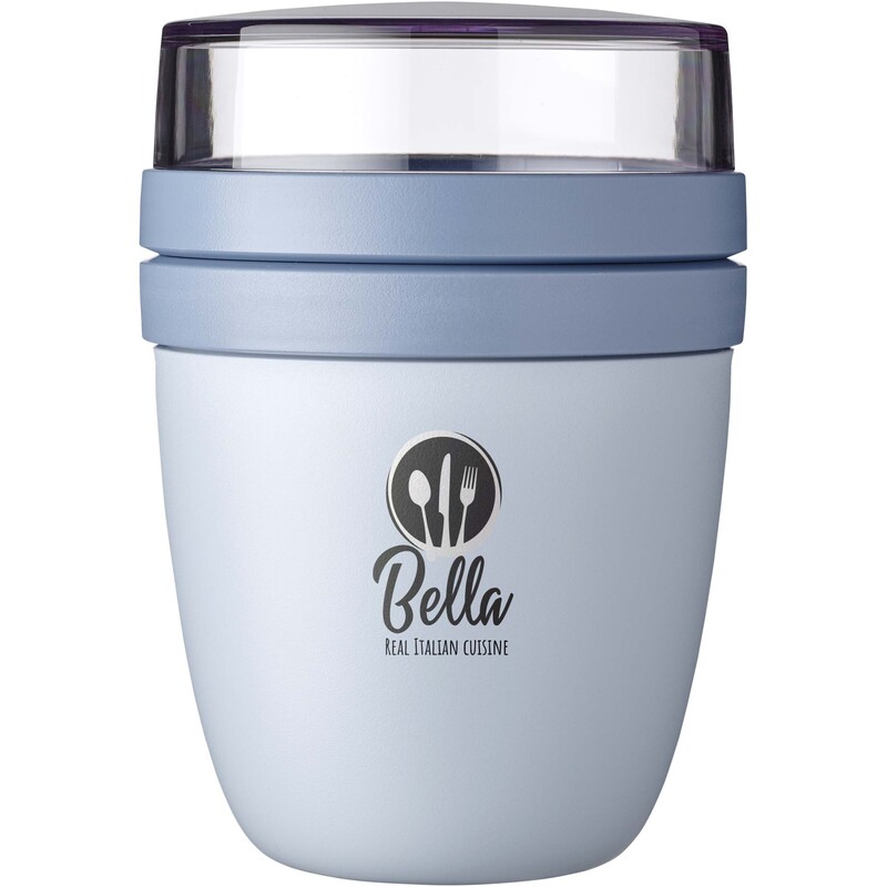 Mepal Ellipse Mini Lunch Pot made of BPA-free PP plastic, 300 ml/120 ml with logo print