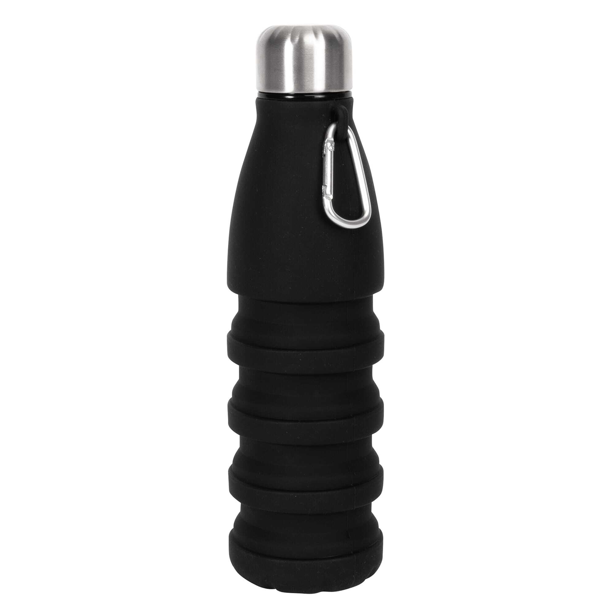 bb trading werbeartikel ag - Faltbare Trinkflasche aus Silikon 0,55 l mit Karabinerhaken