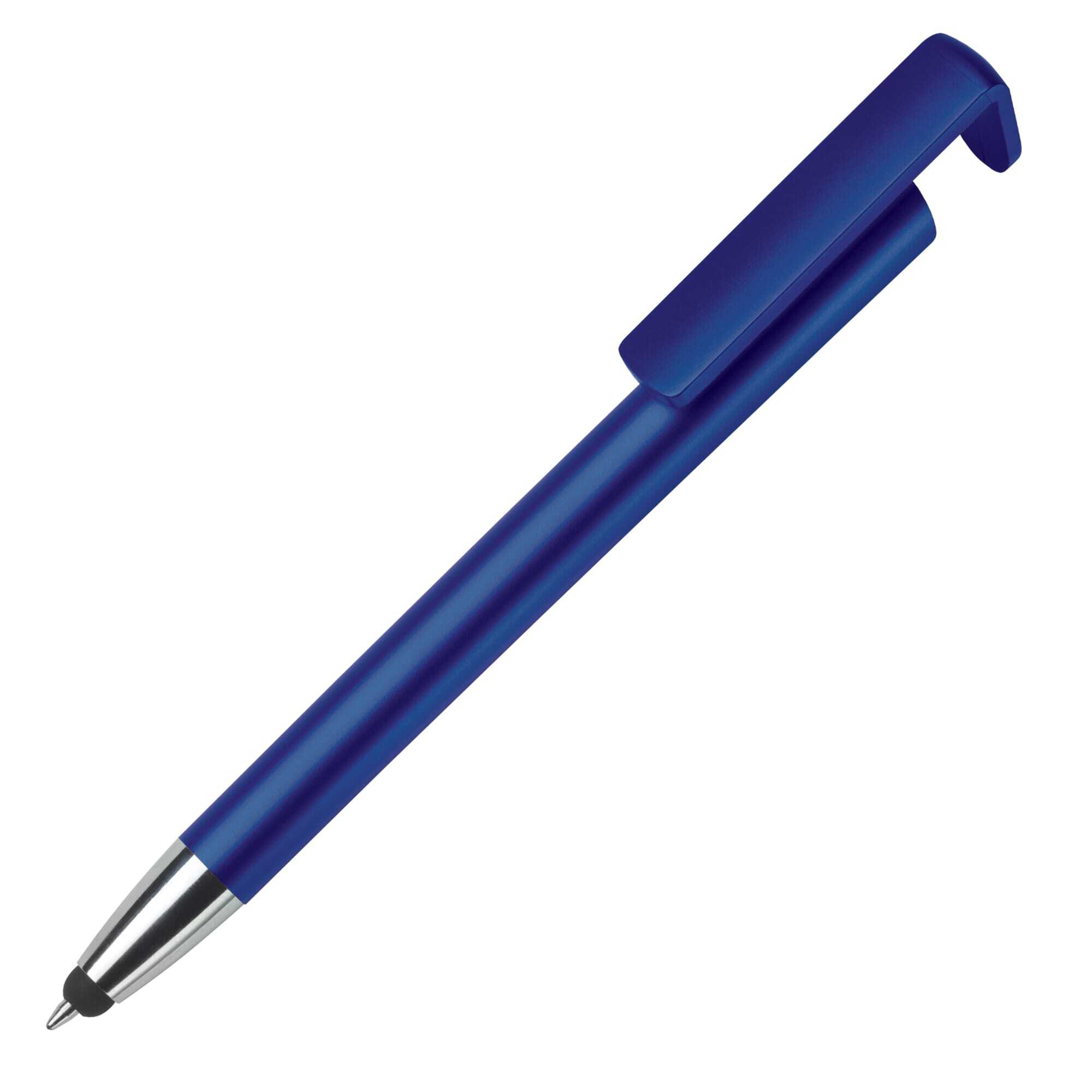 bb trading werbeartikel ag - Stylo à bille/stylus/porte-téléphone 3 en 1 en plastique Mine écriture bleue
