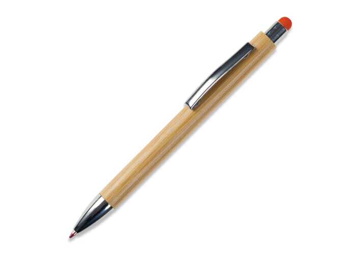 bb trading werbeartikel ag - Kugelschreiber/Touchpen aus Bambus und Metall Mine blauschreibend