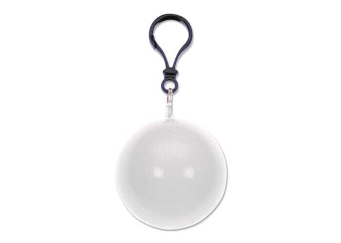 bb trading werbeartikel ag - Plastic rake poncho in plastic ball with key ring