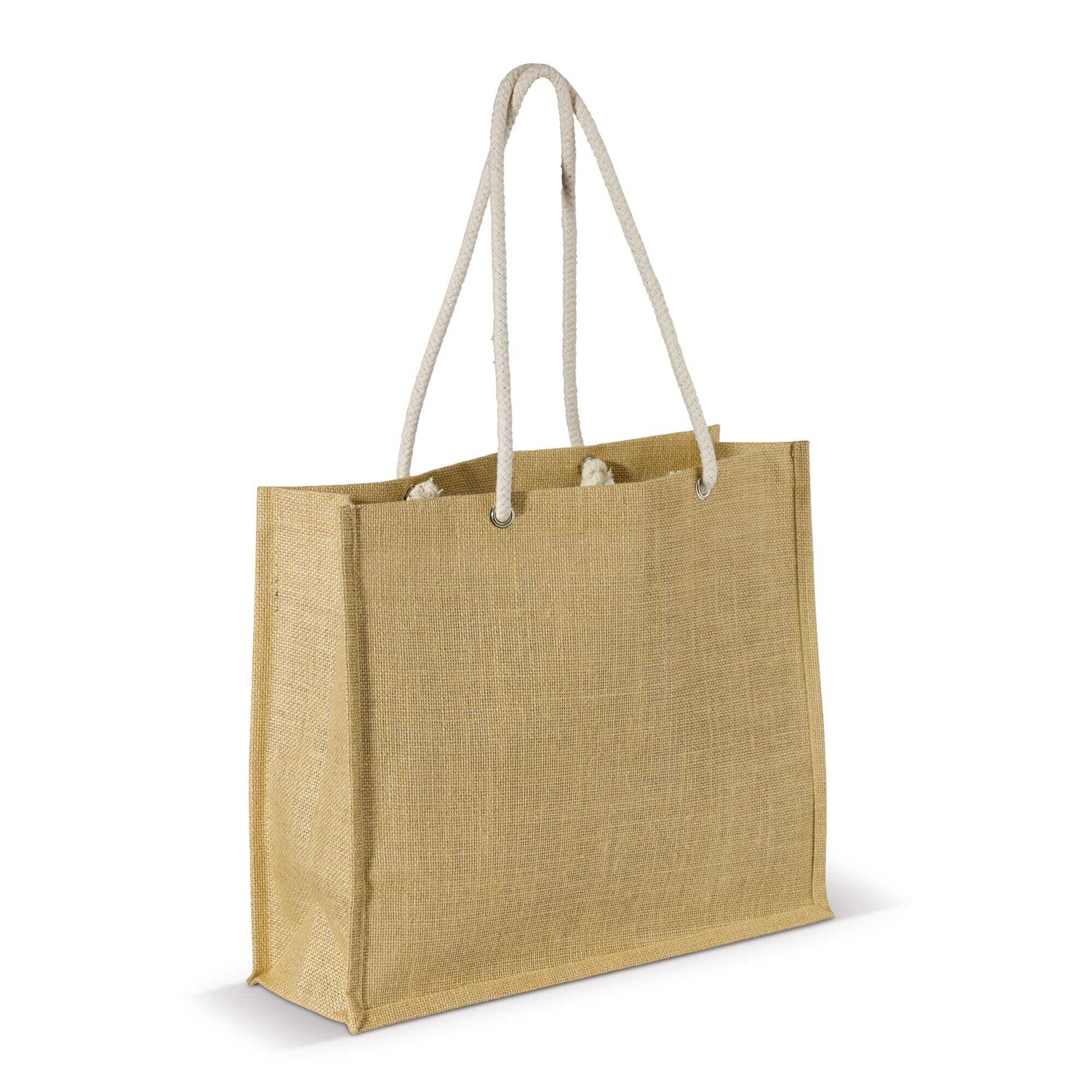bb trading werbeartikel ag - Einkaufstasche aus Jute mit Baumwollgriffen 38,5 x 32 cm