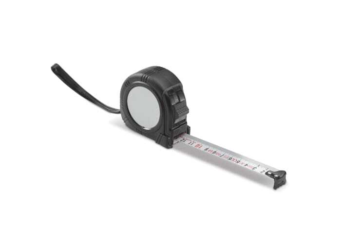 bb trading werbeartikel ag - Plastic roller measuring tape 5 meters with metal belt clip