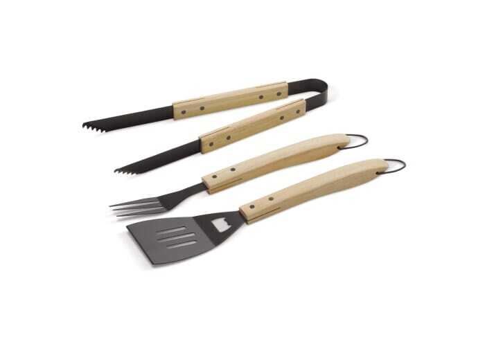 bb trading werbeartikel ag - 3-teiliges Grillset aus Edelstahl und Holz