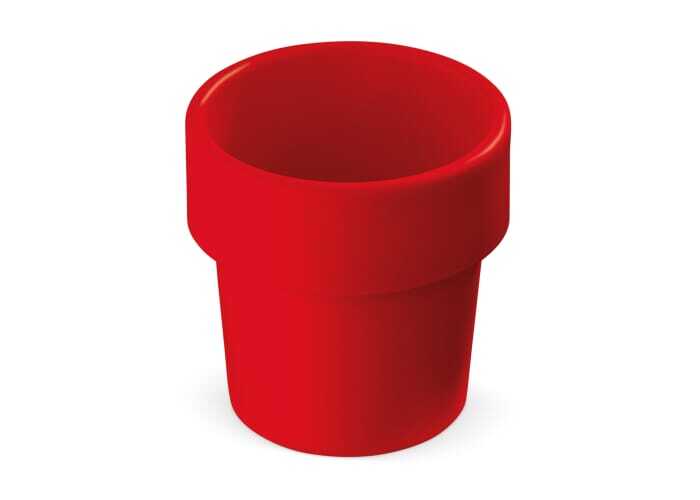 bb trading werbeartikel ag - Plastic pots with strawberry seeds, reusable as coffee mugs