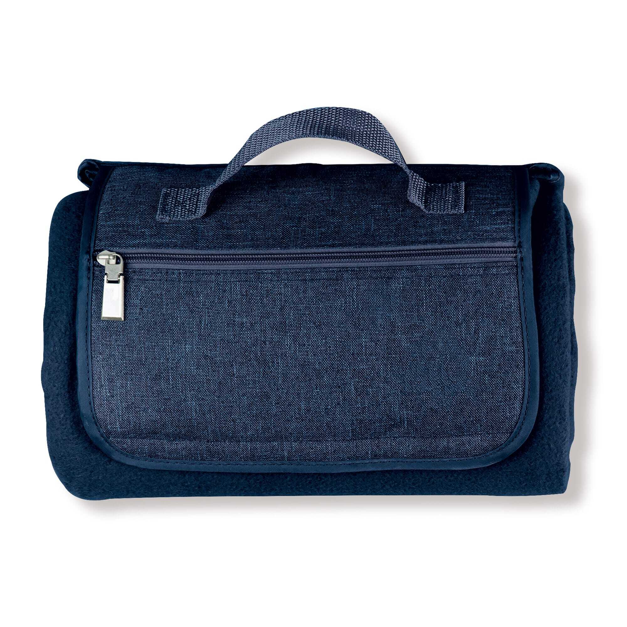 bb trading werbeartikel ag - Couverture de pique-nique en polaire polyester 170 x 130 cm avec compartiment zippé
