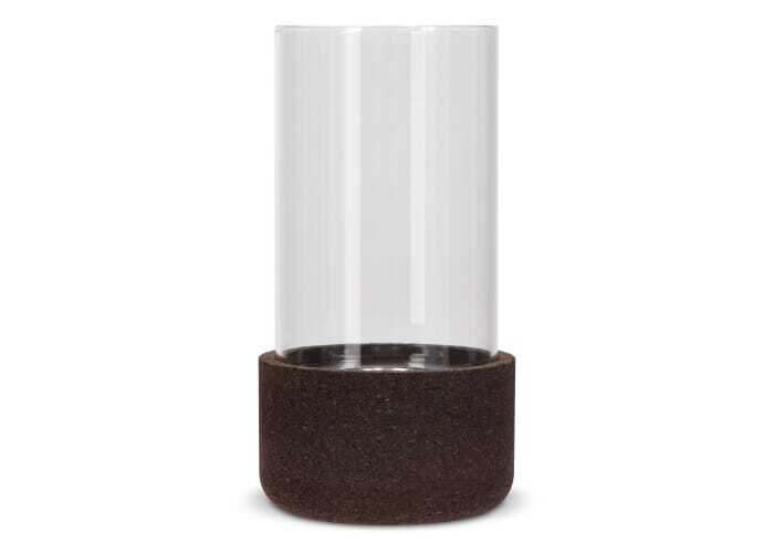 bb trading werbeartikel ag - Laterne aus Borosilikatglas mit Kork-Boden Ø 9 x 17 cm