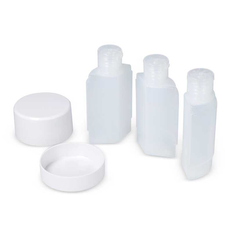 Reiseflaschen Set 3-teilig je 40 ml Inhalt mit Logo bedrucken