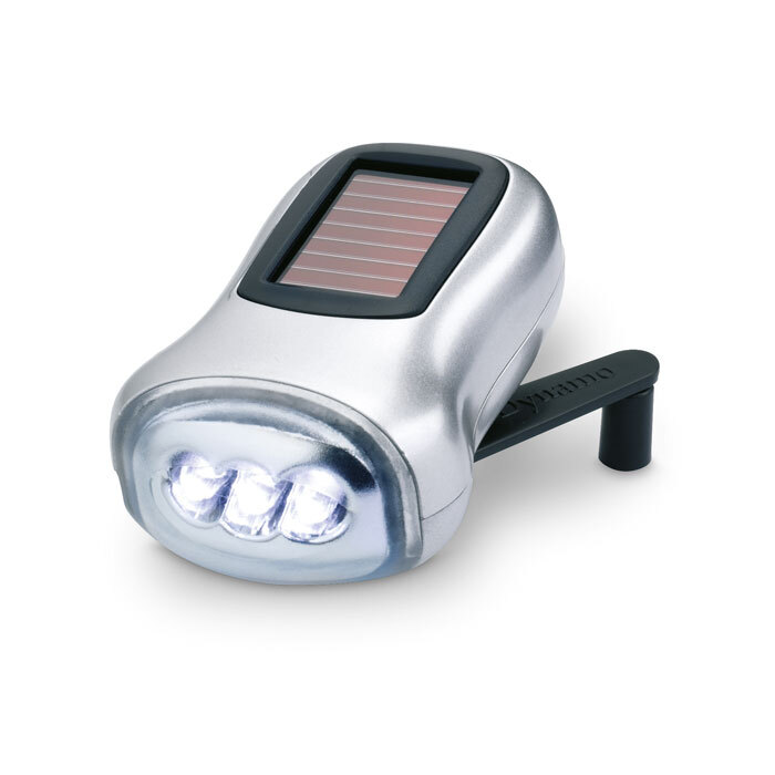 bb trading werbeartikel ag - Dynamo und Solar LED-Taschenlampe aus Kunststoff