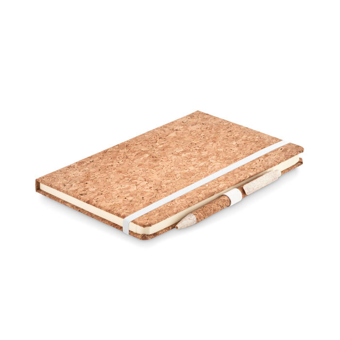 bb trading werbeartikel ag - Notebook A5 hardcover cork 160 pages lined incl. pen