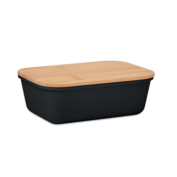 bb trading werbeartikel ag - Boîte à lunch en plastique 400 ml avec couvercle en bambou