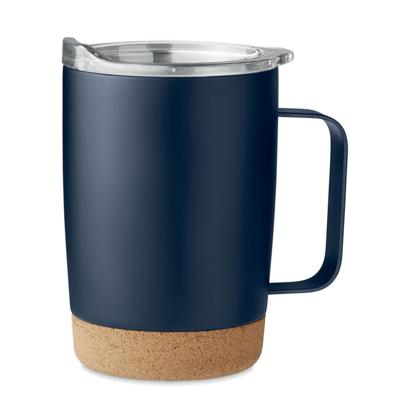 Isoliertasse aus Edelstahl 300 ml mit Korkboden mit Logo bedrucken