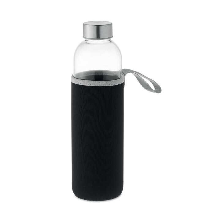 bb trading werbeartikel ag - Soda-lime glass drinking bottle 0.75 l with neoprene sleeve