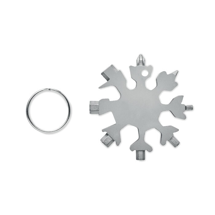 bb trading werbeartikel ag - Multitool aus Edelstahl in Schneeflocken-Form mit 17 Funktionen