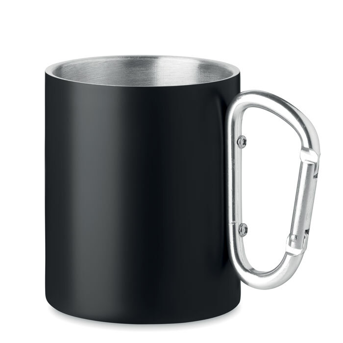 bb trading werbeartikel ag - Stainless steel insulated mug 300 ml with snap hook handle