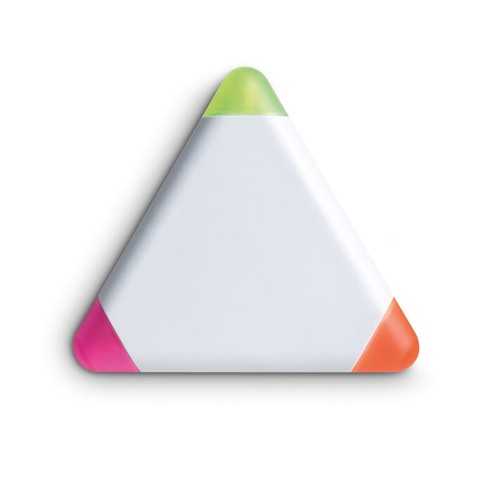 bb trading werbeartikel ag - Plastic highlighter with 3 colors 7.5 x 7.5 x 1.3 cm