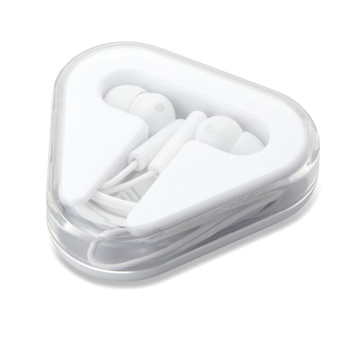 bb trading werbeartikel ag - Casque d'écoute dans un étui triangulaire en plastique 120 cm de long