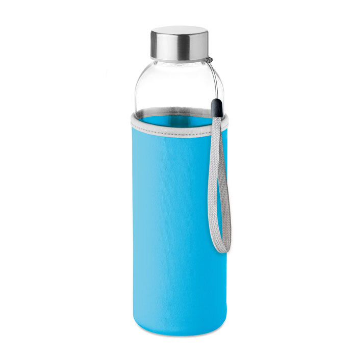 bb trading werbeartikel ag - Trinkflasche aus Glas 0,5 l mit Neoprenhülle