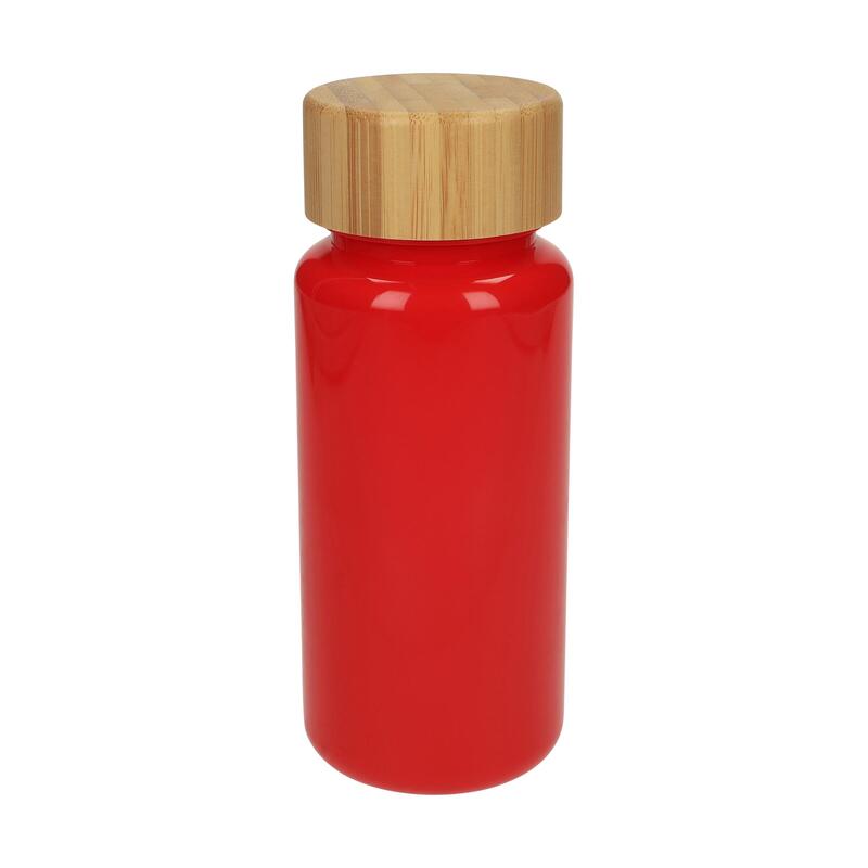 Trinkflasche aus Kunststoff mit Bambusdeckel 0,4 l Made in Germany mit Logo bedrucken