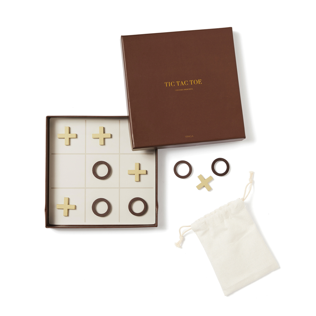 bb trading werbeartikel ag - Vinga Tic Tac Toe game made of wood and canvas in storage box