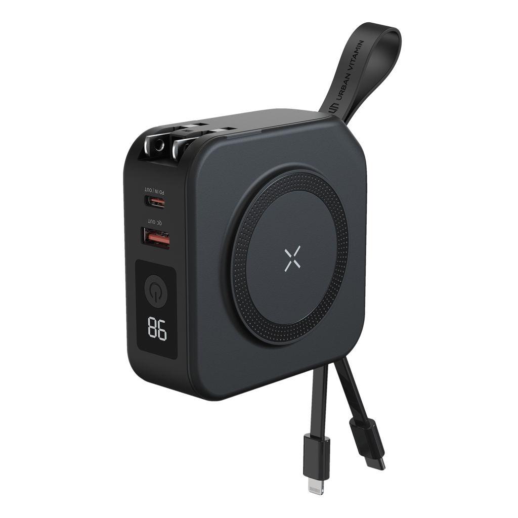 bb trading werbeartikel ag - Wireless Powerbank 5-in-1 made of plastic 10'000 mAh