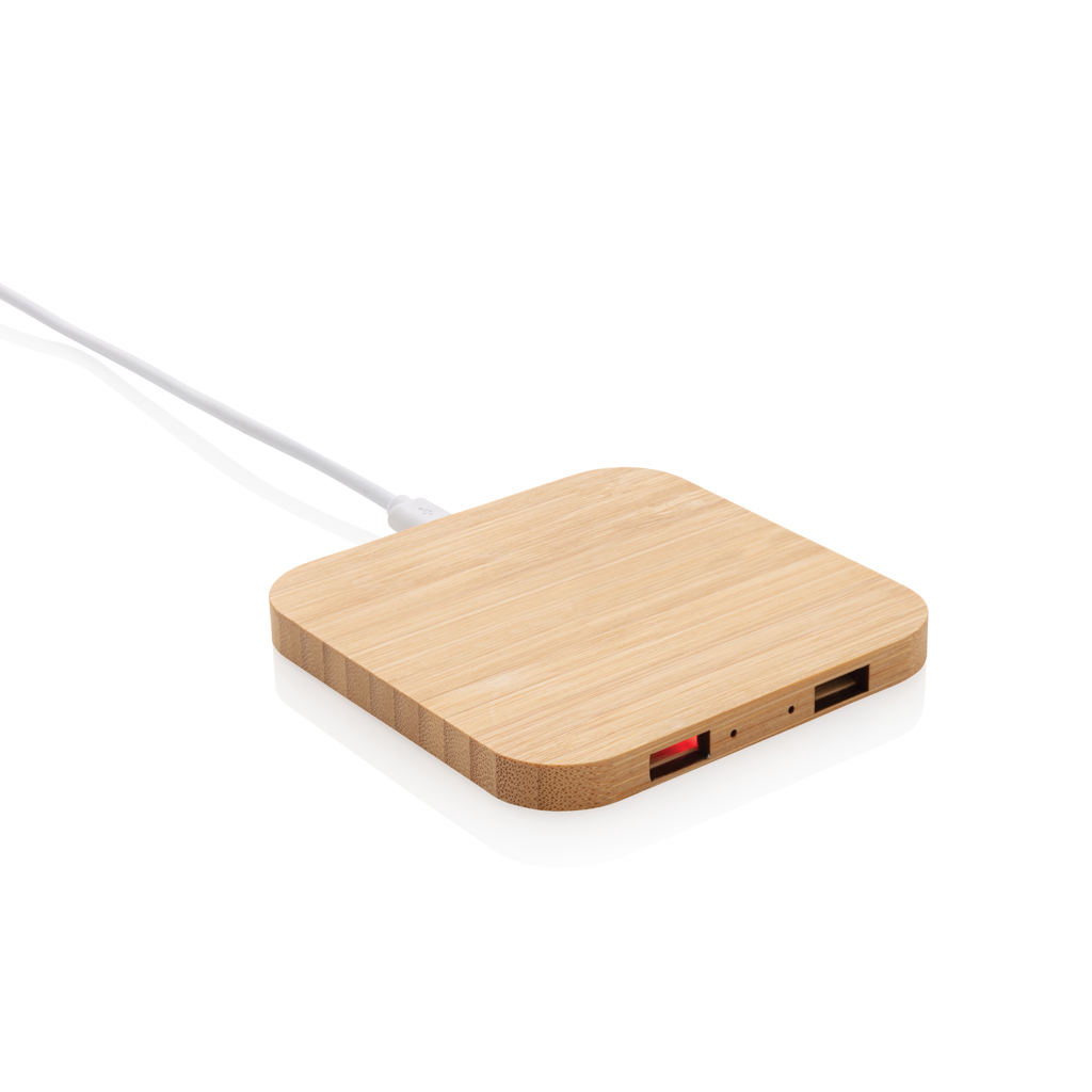 bb trading werbeartikel ag - Chargeur sans fil en bois de bambou FSC Output : 5V/1A - 5W