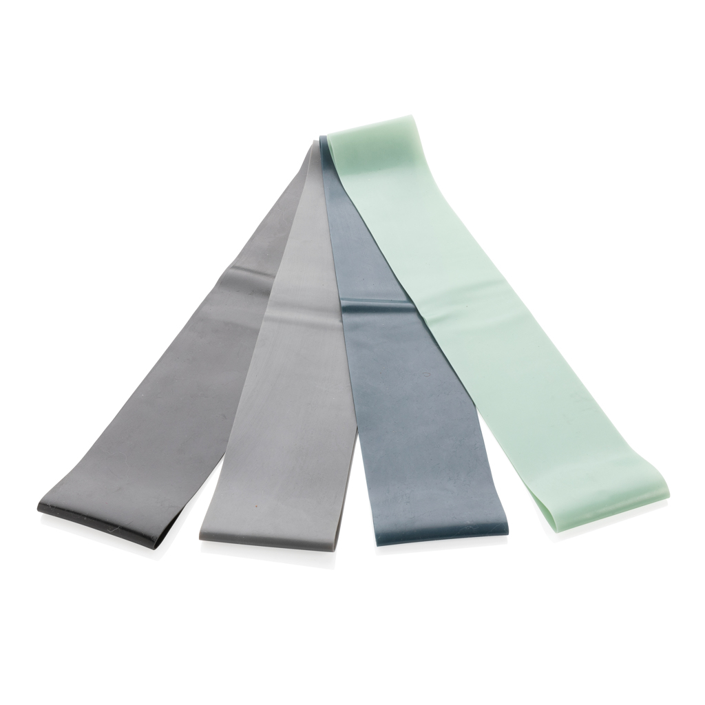 bb trading werbeartikel ag - Set de 4 bandes d'exercice en plastique avec 4 niveaux de résistance