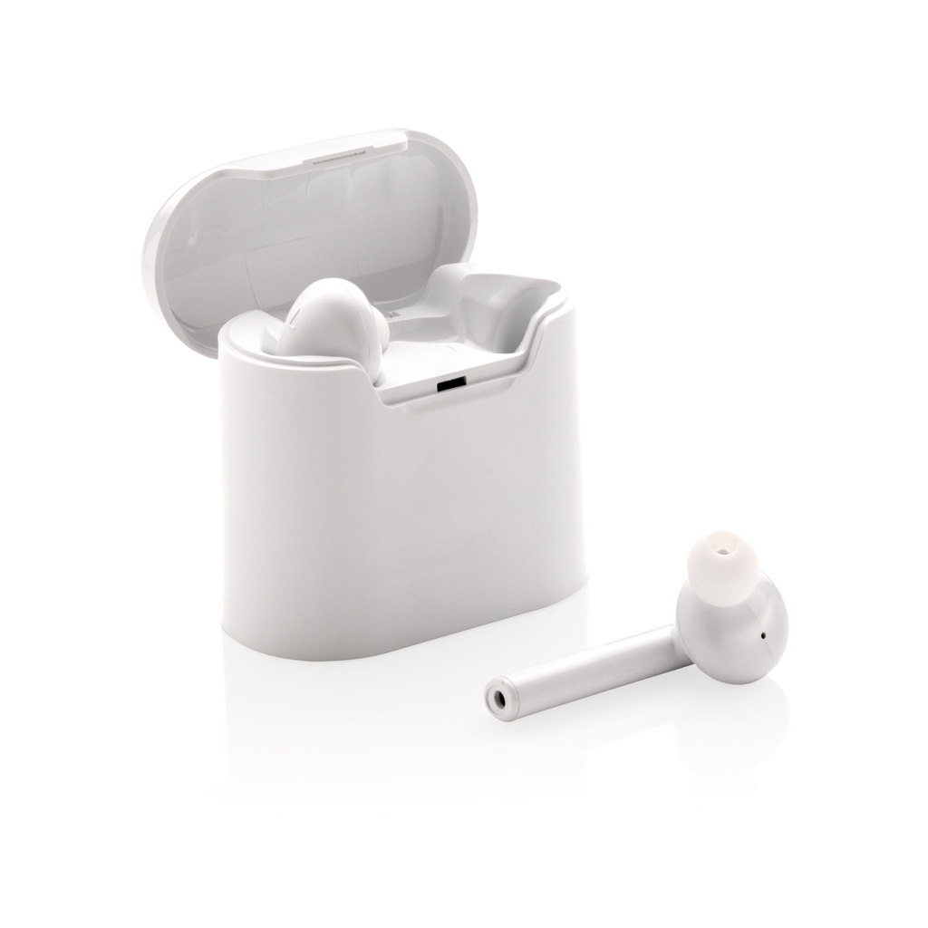 bb trading werbeartikel ag - Casque sans fil en plastique BT 5.0 dans la boîte de chargement