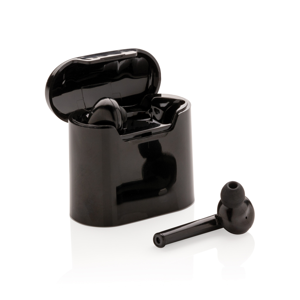 bb trading werbeartikel ag - Casque sans fil en plastique BT 5.0 dans la boîte de chargement