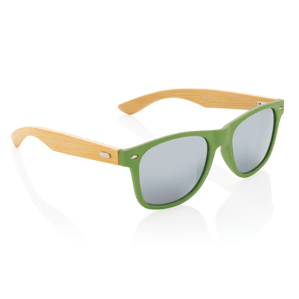 bb trading werbeartikel ag - Lunettes de soleil en plastique recyclé/bambou avec protection UV400