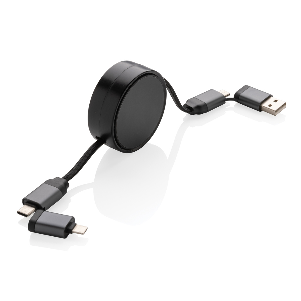 bb trading werbeartikel ag - USB 6 in 1 Ladekabel aus recyceltem Aluminium