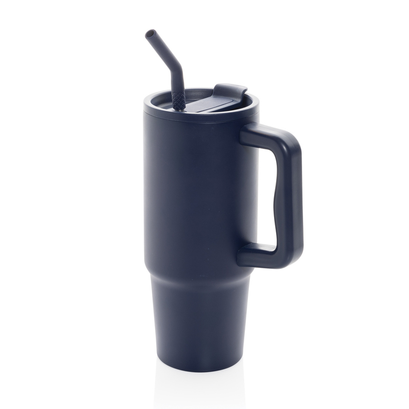 Isoliertasse aus 70% recyceltem Edelstahl 900 ml vakuumisoliert mit Logo bedrucken