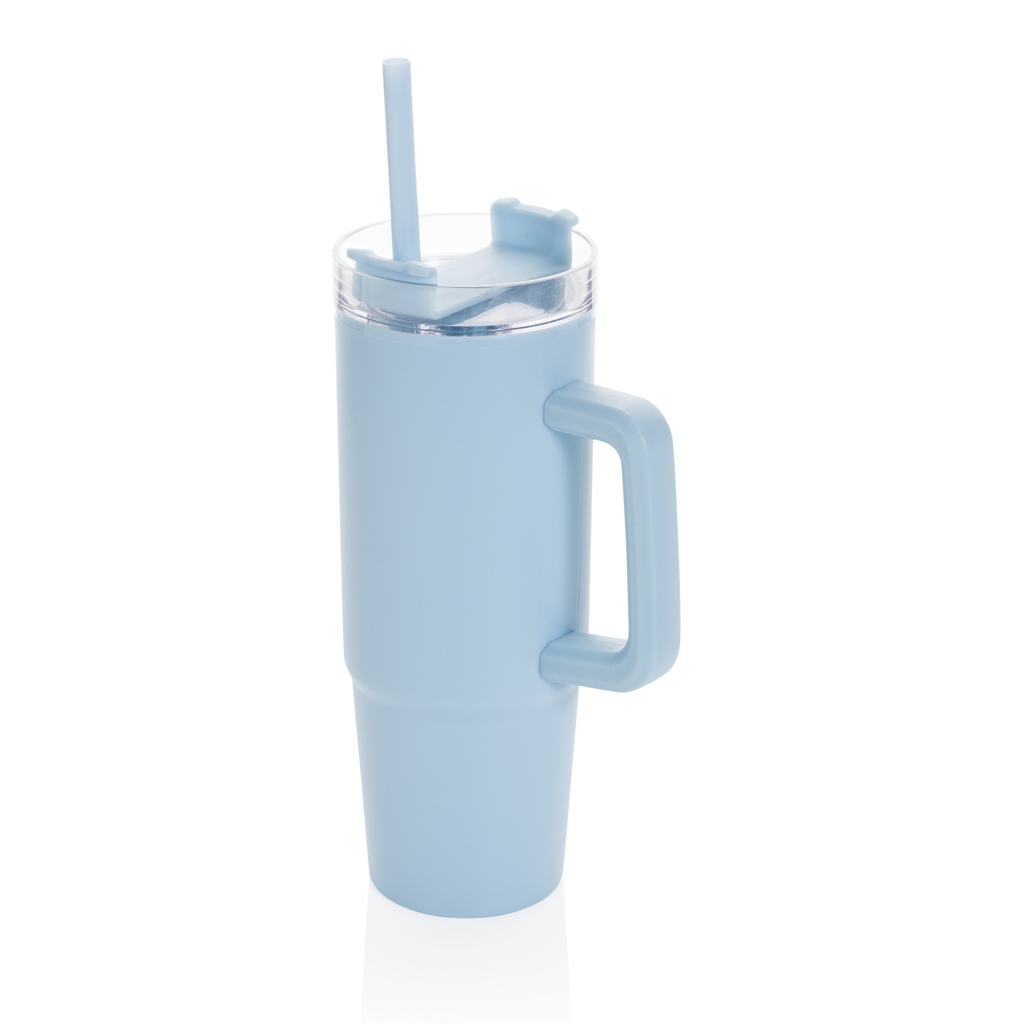 bb trading werbeartikel ag - Trinkbecher aus recyceltem Kunststoff 900 ml mit Trinkhalm