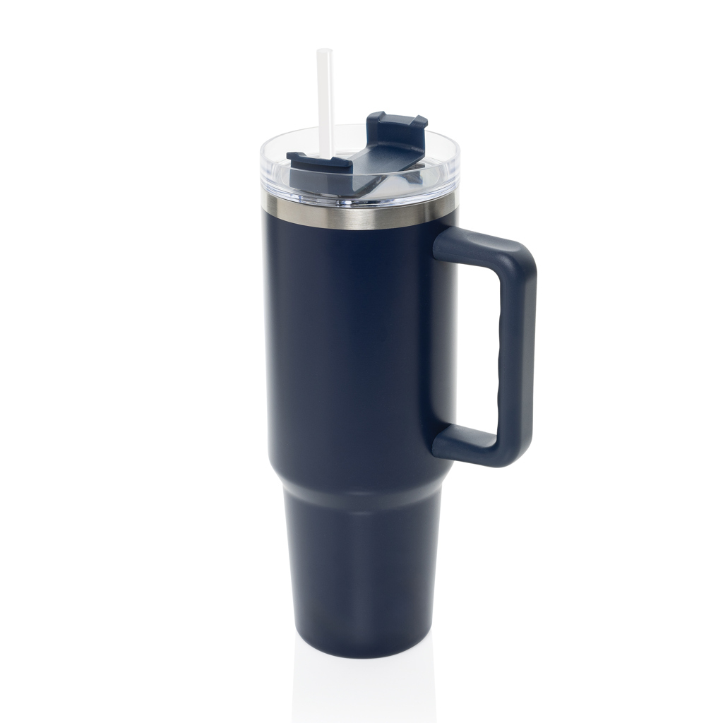 bb trading werbeartikel ag - Insulated cup made from recycled stainless steel 1200 ml with straw