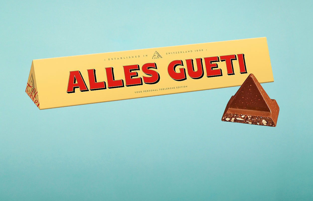 Toblerone 340 g individuell bedruckt mit Namen – personalisierte Schokolade bereits ab 30 Stück