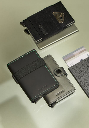 Moderne Secrid Wallets mit individueller Logo Veredelung, grosser Farbauswahl, hochwertiger Verarbeitung und Made in Europe Qualität.
