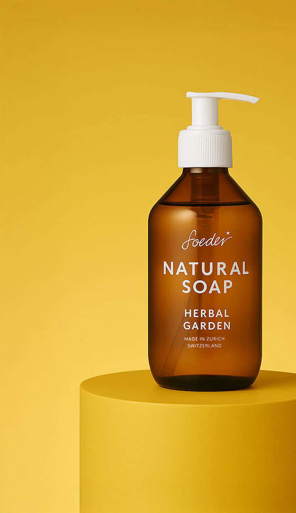 Unverwechselbare Soeder Produkte mit gebrandeter Verpackung – hochwertige Naturkosmetik stilvoll inszeniert